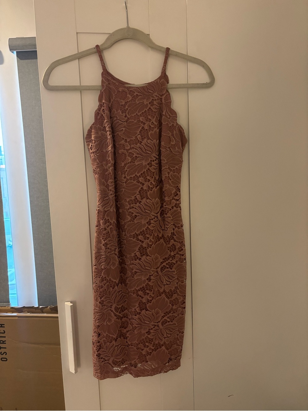 BCX Dusty Rose Lace Midi Dress